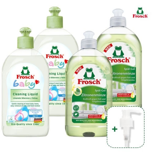 베이비 젖병세정제 500ml 2개 + 레몬민트 주방세제 500ml 2개