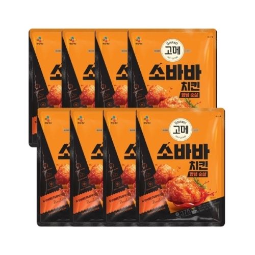 CJ제일제당 고메 소바바치킨 양념 순살 375g (8개)_이미지