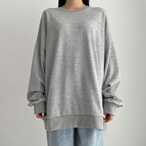 아이우먼 먼트프린팅오버맨투맨 POK762M601 빅사이즈