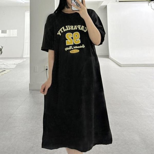 셀러허브 케파빌리티 시크오버핏 반팔 원피스 LM-0348 S31557115_이미지