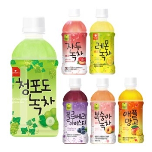 340ml 240개 자두녹차 복숭아녹차 레몬 블루베리 애플망고 녹차 음료수
