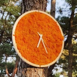 숲앤숨_원목 스칸디아모스 벽시계 30cm -어텀-숲앤숨