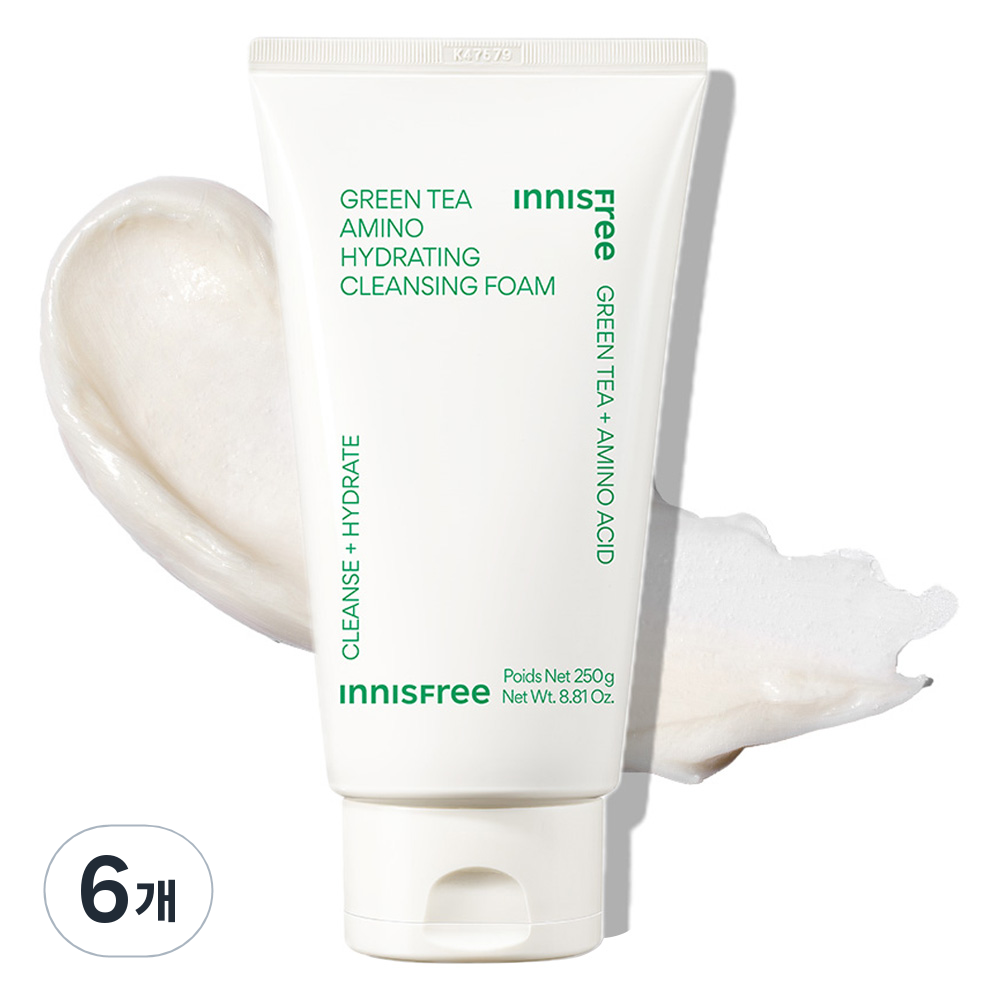 이니스프리 그린티 수분 아미노 클렌징폼 250ml (6개)_이미지
