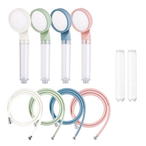컬러 필터샤워기+ 필터 2p + PVC 샤워호스 1.5M 2M 수압상승 물때방지 꼬임방지