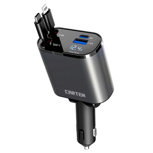 4in1 릴타입 차량용 고속 충전기 CT424