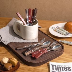 폴리우드 커트러리 테이블 4인세트 12P 2color