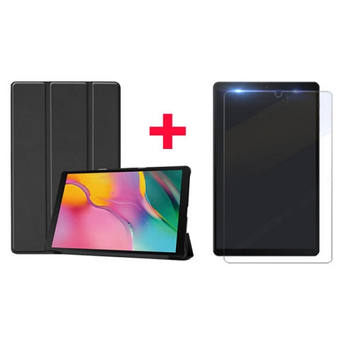 갤럭시탭A 10.1 2019 북커버 케이스+강화유리 액정보호필름