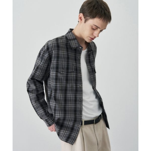 드로우핏 DRW FIT DRAW 마드라스 투포켓 크롭 체크 셔츠 DARK BLUE DFSH6113DBL 184233