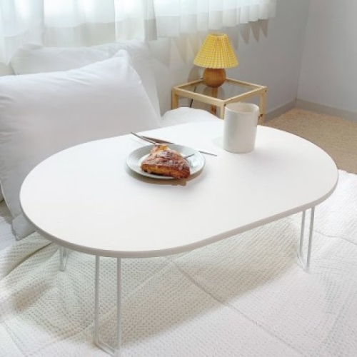 라이크하우스 라운드 좌식 폴딩 접이식테이블 (72x48cm)_이미지