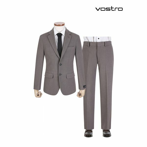 BY 이중직 솔리드 베이지 스트레치 정장 세트-MM1SS762B_MM1P