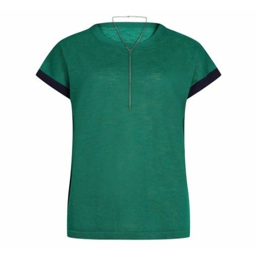 아날도바시니 목걸이 세트 배색 반팔 니트 AW07KP45W_이미지