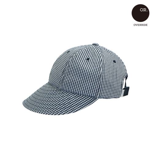 [불명] 오버라이드 남녀공용 깅엄 서커 와이드 캡 SGP 블랙체크 CU-1EUV196BC