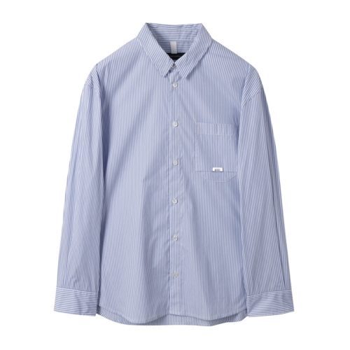 스카이블루 2-카라 디테일 사이드 슬릿 셔츠 CWSAM25203SBX