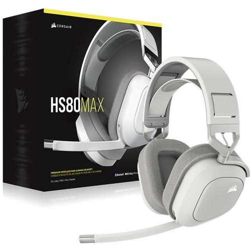 CORSAIR HS80 MAX RGB 무선 게이밍 헤드셋 (화이트, 정품)_이미지