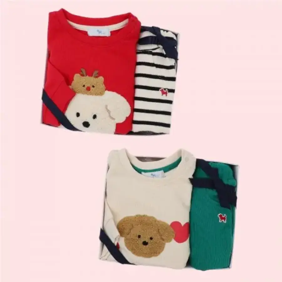 블루독베이비 백일 돌 조카 실내복 예쁜아기옷 생일 산타루돌프도기상하복 45C70 672 55 4412313_이미지