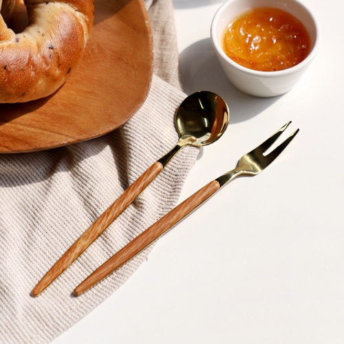 로렌스 골드 우드 커트러리 티포크