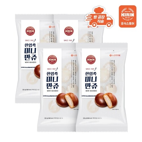롯데 기린 한입쏙 미니만쥬 350g 4봉 4개_이미지