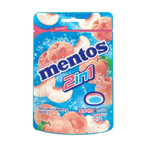 멘토스 2in1 피치소다향 45g