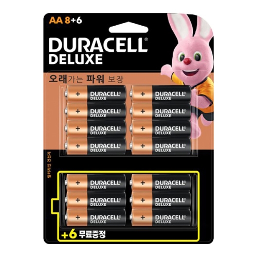듀라셀 알카라인 디럭스 건전지 AA 8+6개 1개_이미지