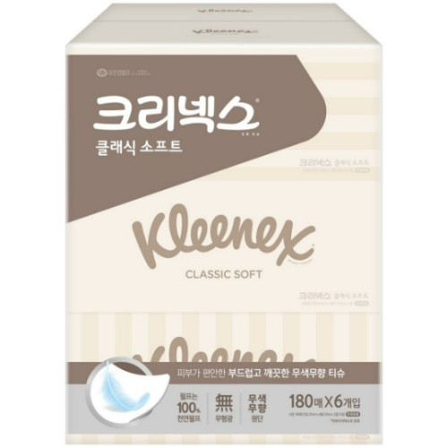 크리넥스 ㅤ클래식 소프트 180매 (6개입) *1팩_이미지