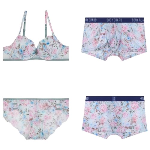 보디가드 스카이 플라워 레이스 브라 레이스팬티 드로즈 커플 속옷 BGWBX309/BGWPX311/BGMDX309_이미지
