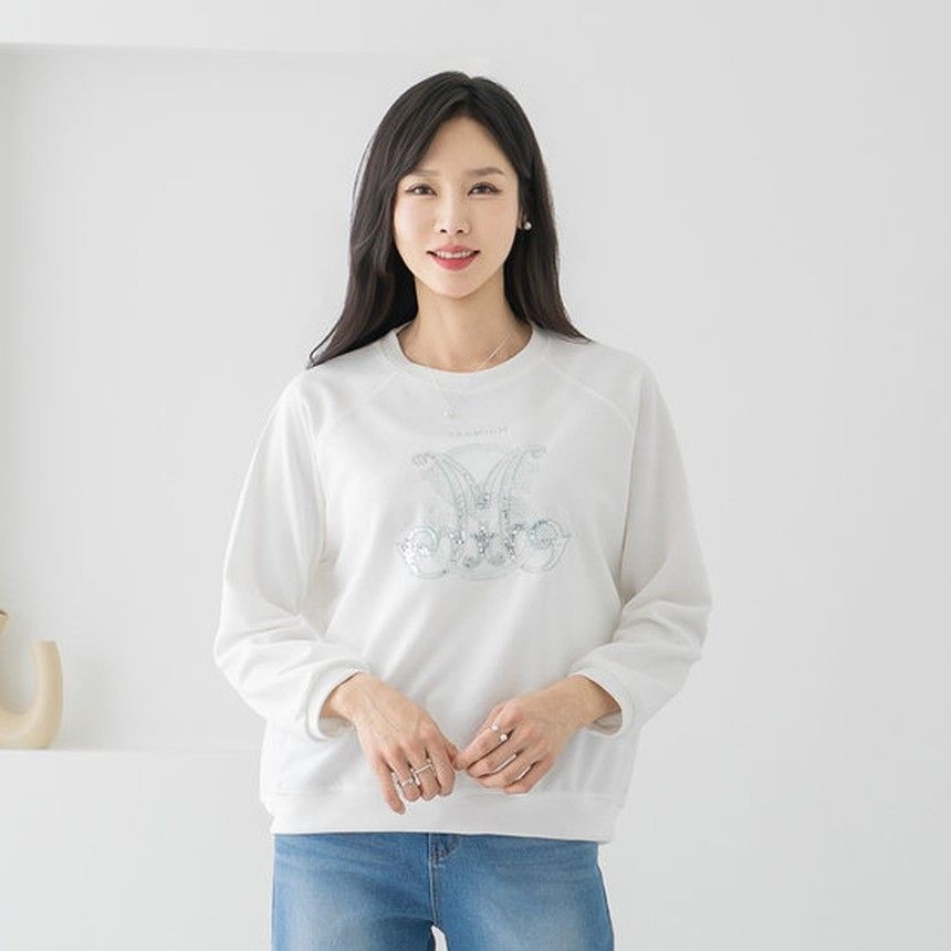 마담4060 엄마옷 블링엠맨투맨티셔츠 중년여성 데일리 -ZTE2603064