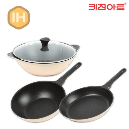 모던베이지 IH 프리미엄 쿡웨어 4종 (궁중팬28cm+팬28cm+유리뚜껑28cm+소스팬16cm)