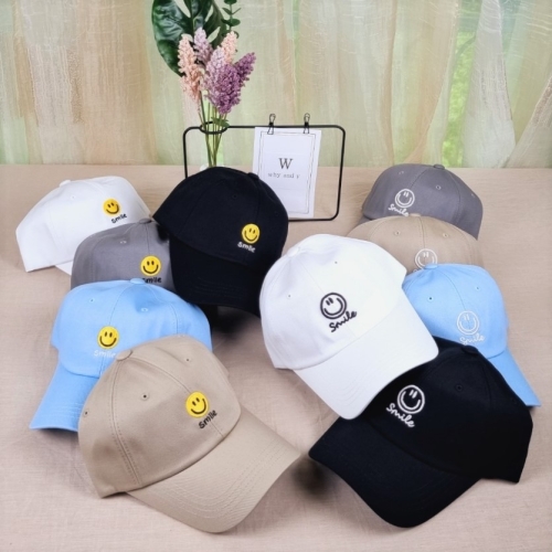 와이앤와이 스마일 자수볼캡 두가지 타입 코튼 볼캡 사계절 야구모자 무난한 데일리
