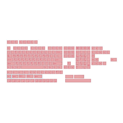 PC 투명 실크인쇄 한영 키캡 165키 베이비 핑크