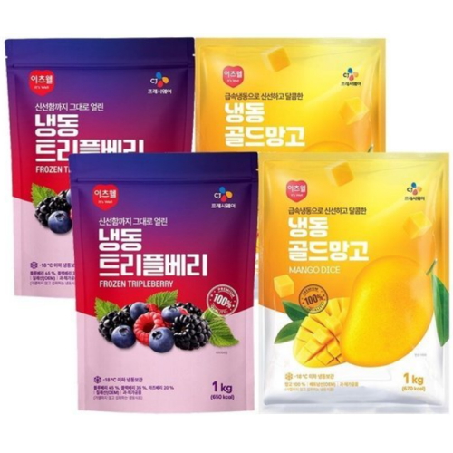이츠웰 냉동 트리플베리 1kg + 냉동 골드망고 1kg
