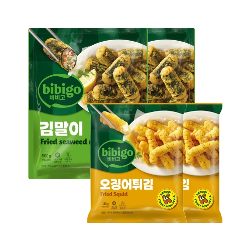 CJ제일제당 비비고 김말이 500g 2개 + 오징어튀김 180g 2개_이미지