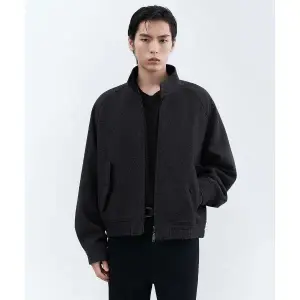 무신사 스탠다드 MUSINSA STANDARD 울 블렌드 헤링본 해링턴 자켓 재킷 다크 그레이 MMEUJ5D17_이미지