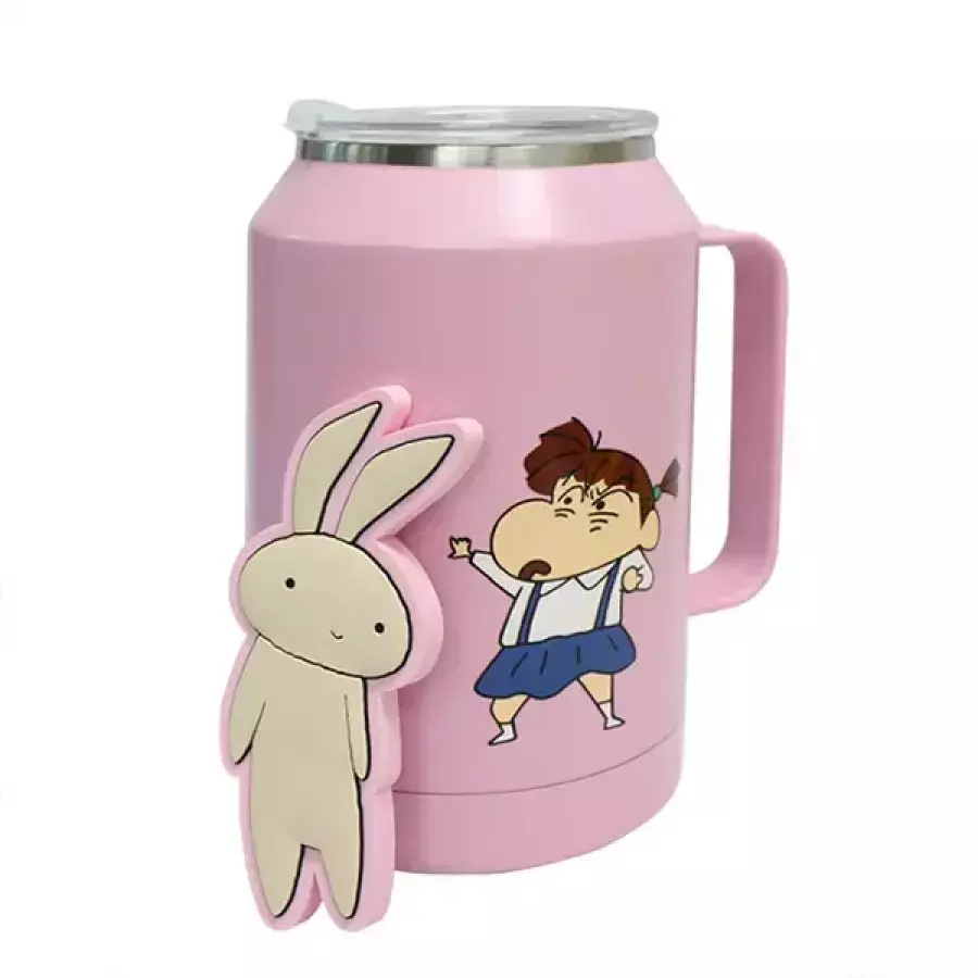 짱구는 못말려 마그넷 오프너 & 자이언트 스텐머그 유리와 토끼 950ml