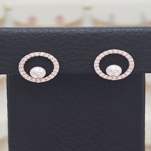 볼라레 펄 써클 은침귀걸이 2color SSS1818