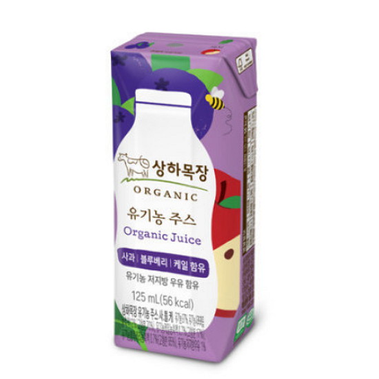 매일유업 상하목장 유기농 주스 사과 블루베리 케일 125ml (12개)