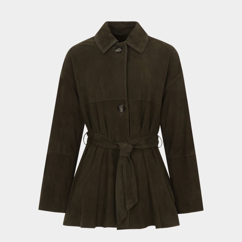 페트레이 여성 마추카 MACHUCA 스웨이드 자켓 카키 PRWLT001H0SKH