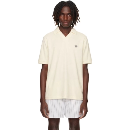 프레드페리 남성 오프 화이트 오픈 칼라 타월링 폴로 셔츠 252719M212014_이미지