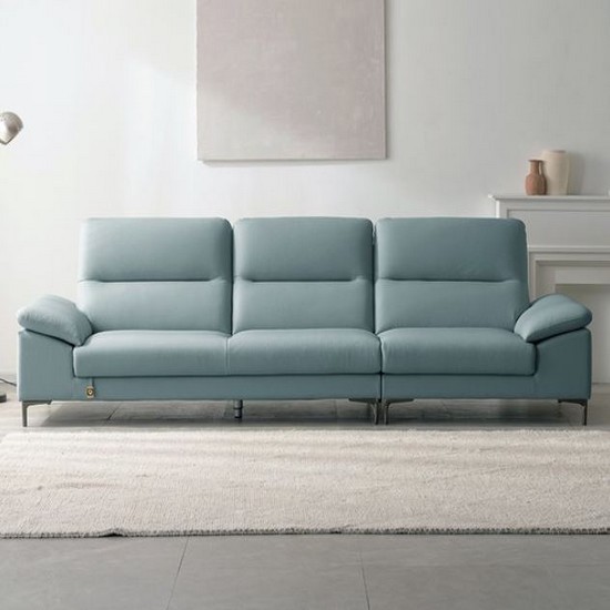 다우닝 아지오 전체 천연통가죽 소파 4인용 (스툴별도)