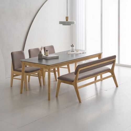 라로퍼니처 데미앙 포세린 통세라믹 식탁 1900 (의자3개+벤치1개)_이미지