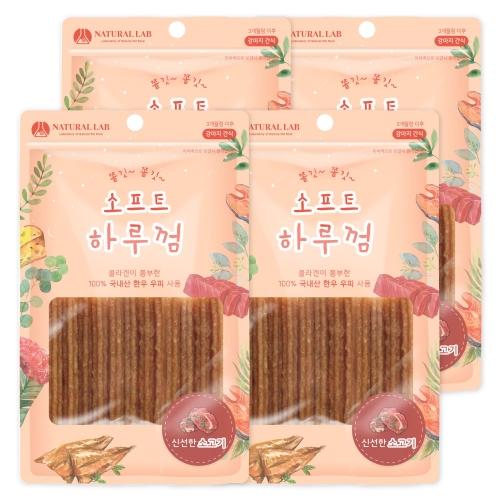 네츄럴랩 독 소프트 하루껌 소고기 85g (12p) (4개)_이미지