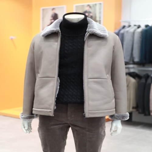 F/W 베이지 양털 무스탕 점퍼 BSY4UA74ABG