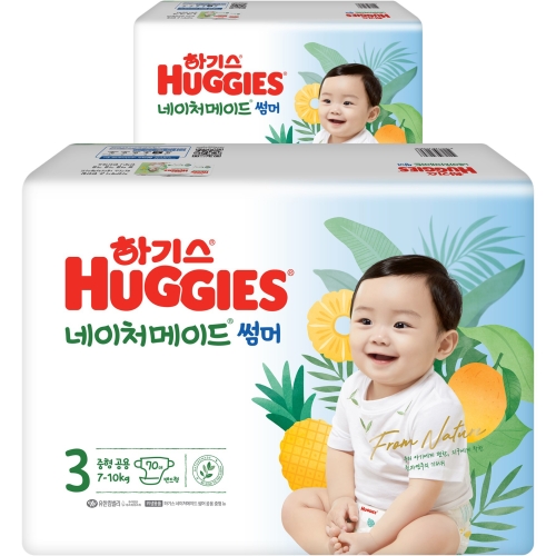 유한킴벌리 하기스 2023 네이처메이드 썸머 밴드형 3단계-공용 (140매)