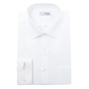 ST듀퐁 남성셔츠 화이트 300수 트윌 솔리드 일반핏 긴소매 셔츠 SE4FM11LS151S_이미지