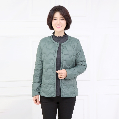 모슬린 엄마옷 퍼즐 오리털 패딩 숏 점퍼 JP516028 중년여성/50대/60대/70대/빅사이즈/할머니옷_이미지