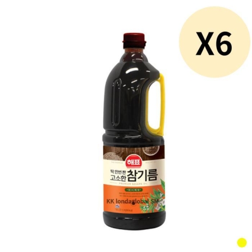 해표 딱 한번 짠 고소한 참기름 1.8L (6개)_이미지