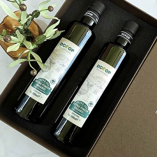 디쿱 유기농 EV냉압착 올리브유 500ml 2병 선물세트