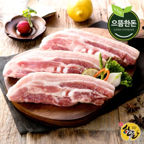 으뜸한돈 국내산 한돈 냉장 삼겹살 숯불용 1kg (1개)_이미지