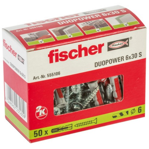 피셔 듀오 파워 플라스틱 앵커 6x30 S (50pcs)_이미지