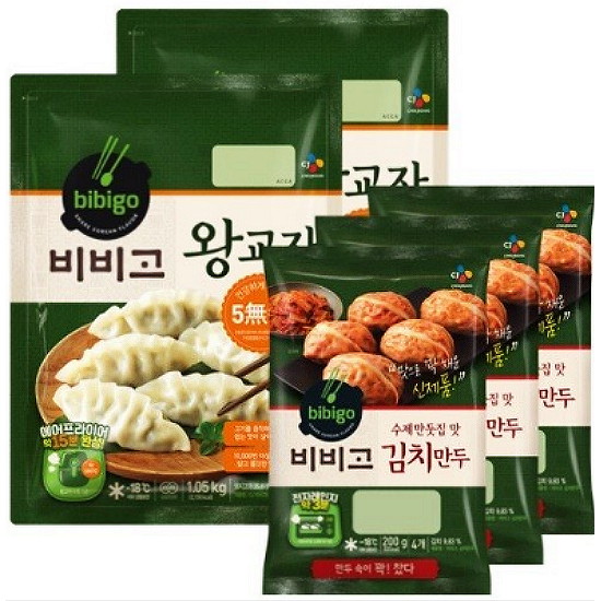 CJ제일제당 비비고 왕교자 1.05kg x 2개+수제만둣집 맛 김치만두 200g x 3개 (1개)_이미지