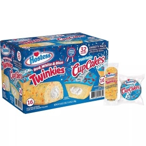 Hostess 호스티스 트윙키스 레드 화이트 블루 컵케이크 버라이어티팩 32입 1.34KG 대용량_이미지